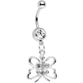 BodyCandy Clear Gem Diving Downward Butterfly Dangle Belly Ring — main product shot