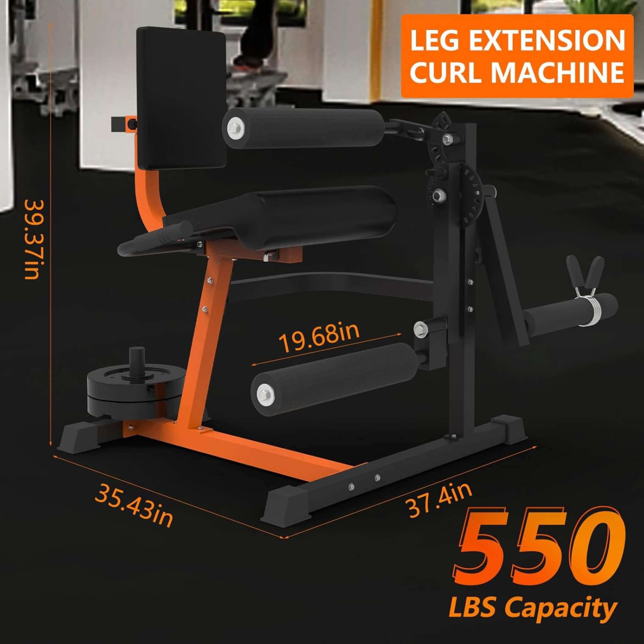 Rovix 550LBS Adjustable Lower Body Leg Extension And Curl Machine (SAK16390) – SAKSBY WHOLESALE, view 4
