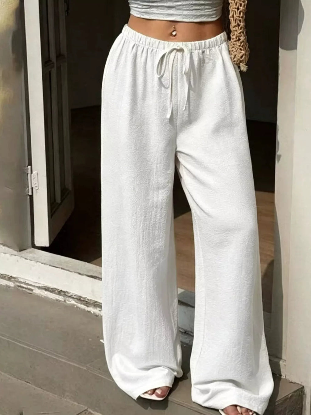 Plus Size High-Waisted Wide-Leg Pants