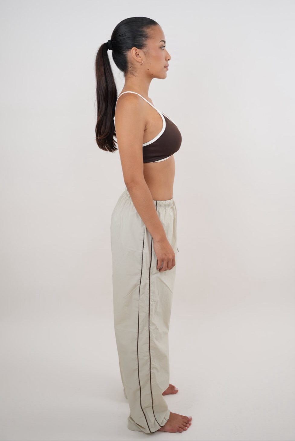 KIMITH BRAND I Accept Change with Grace Beige Versatile Relaxed Fit Pant — detail close-up