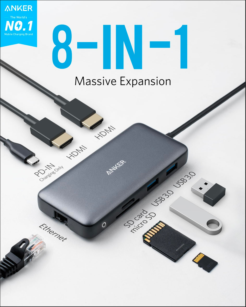 Anker <b>553</b> USB-C Hub (8-in-1), view 2