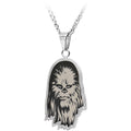 BodyCandy Licensed Steel Star Wars Etched Chewbacca Pendant Necklace — main product shot