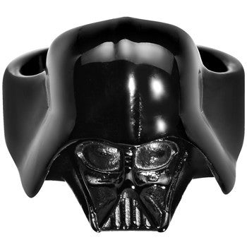 BodyCandy Licensed Black IP Star Wars 3D Darth Vader Ring — detail close-up