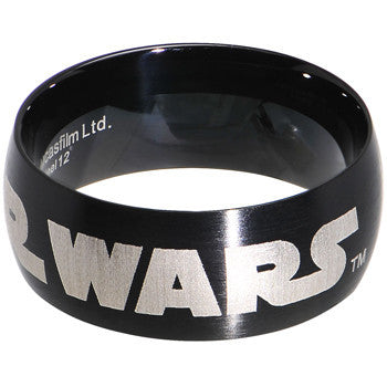 BodyCandy Licensed Black IP Star Wars Logo Ring — detail close-up