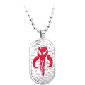 BodyCandy Licensed Steel Star Wars Mandalorian Symbol Dog Tag Pendant Necklace — main product shot