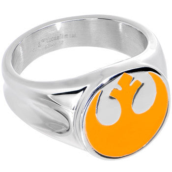 BodyCandy Licensed Steel Star Wars Rebel Alliance Symbol Ring — detail close-up