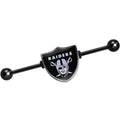 BodyCandy Officially Licensed NFL Oakland Raiders Industrial Barbell — main product shot