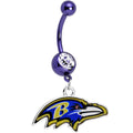 BodyCandy Officially Licensed NFL Clear Gem Baltimore Ravens Dangle Belly Ring — main product shot