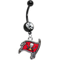 BodyCandy Officially Licensed NFL Clear Tampa Bay Buccaneers Dangle Belly Ring — main product shot
