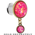 BodyCandy Double Pink Imitation Opal Dangle Plug Sizes 5mm to 1 Inch — size reference