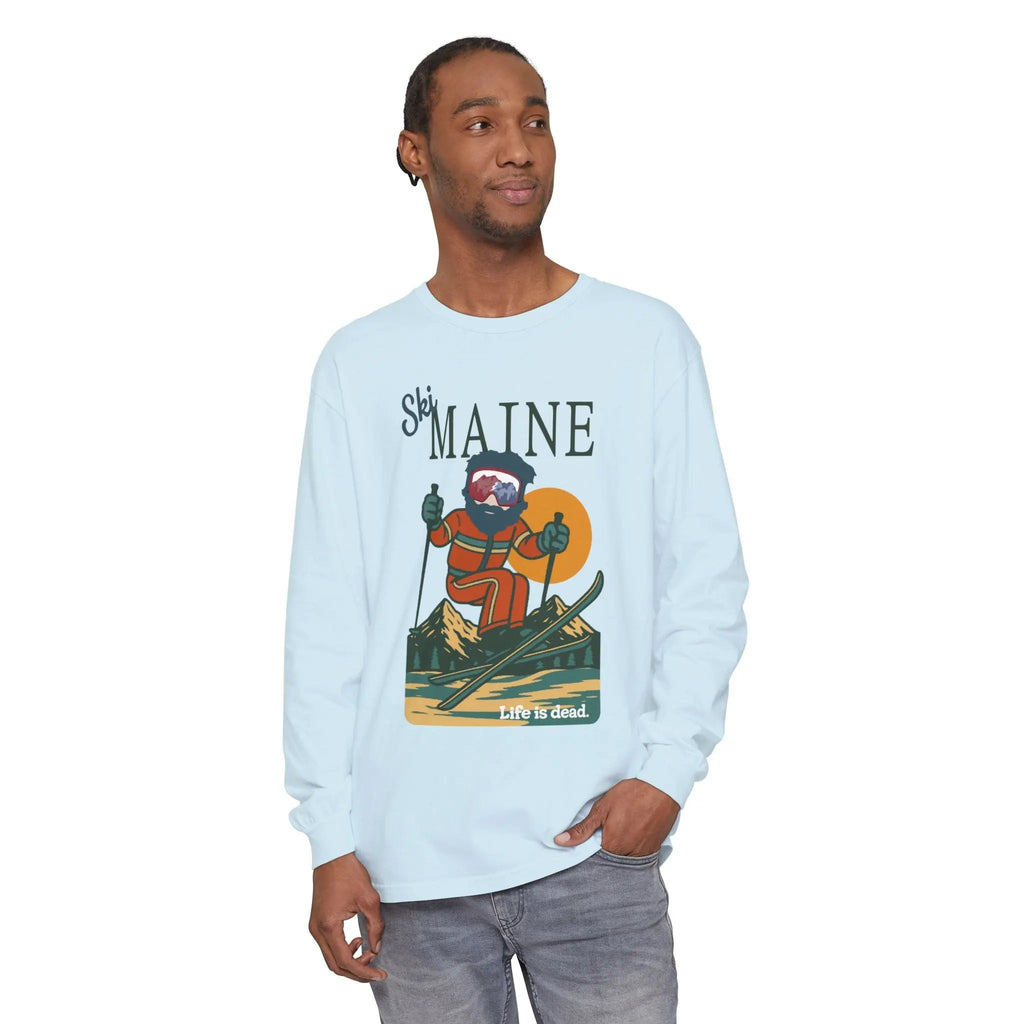 Ski Maine - Life is Dead Mountain Collection Garment-Dyed Long Sleeve T-Shirt