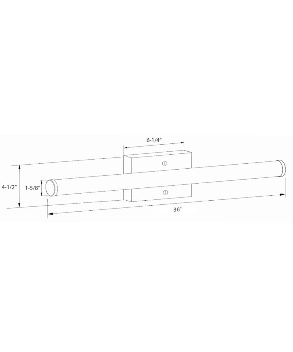 36"W 1-Light LED Round Linear Bath Vanity Light Fixture Brushed Nickel Finish – LampsUSA, view 3