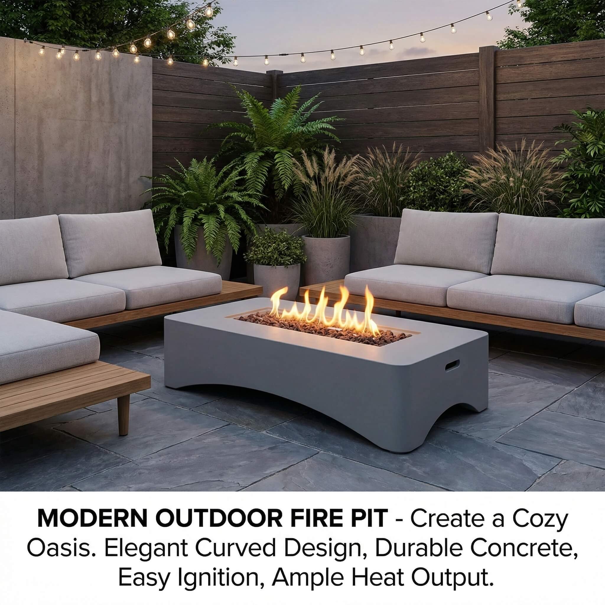 Alora 56-Inch 50K BTU Outdoor Modern Propane Fire Pit Table (SAK56830) – SAKSBY WHOLESALE, view 6