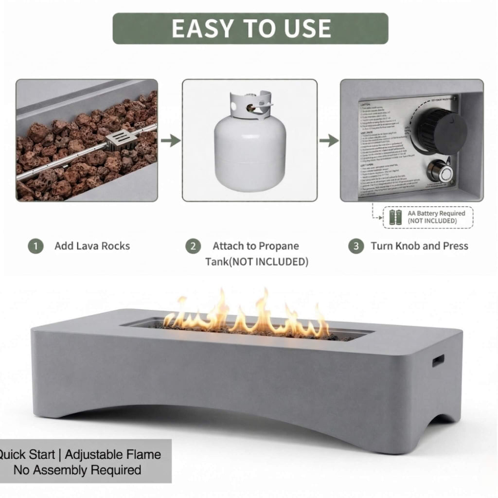 Alora 56-Inch 50K BTU Outdoor Modern Propane Fire Pit Table (SAK56830) – SAKSBY WHOLESALE, view 8