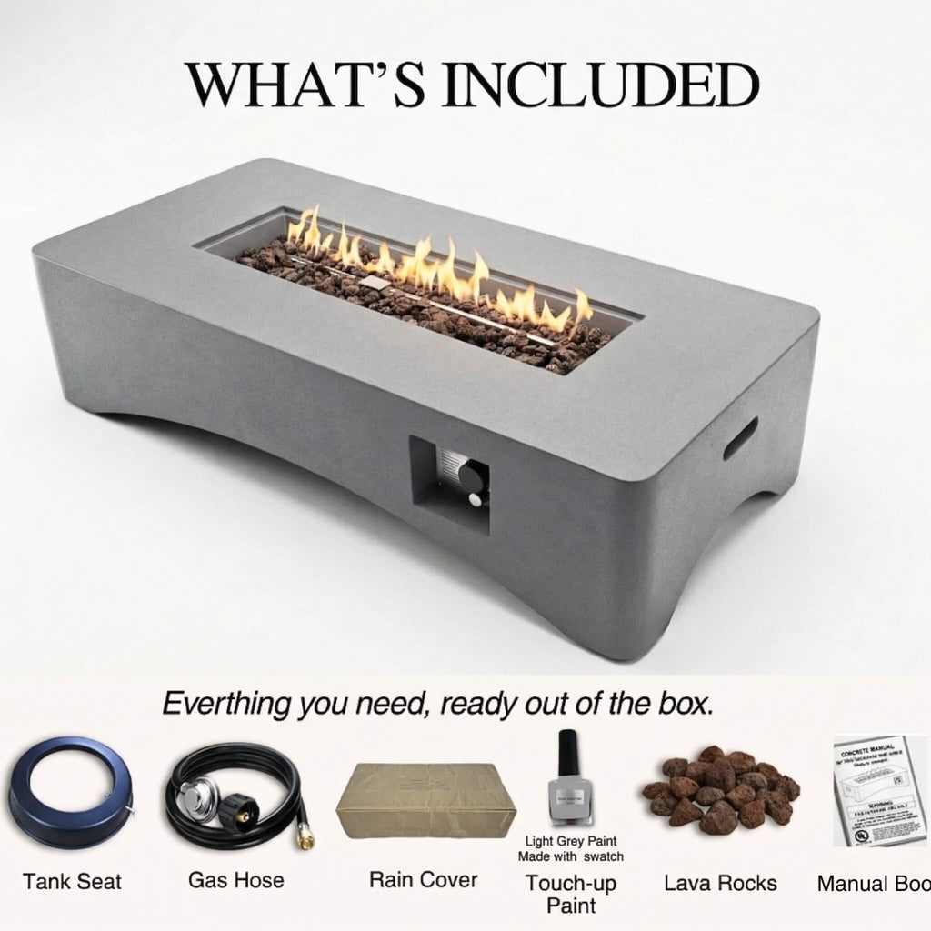 Alora 56-Inch 50K BTU Outdoor Modern Propane Fire Pit Table (SAK56830) – SAKSBY WHOLESALE, view 10