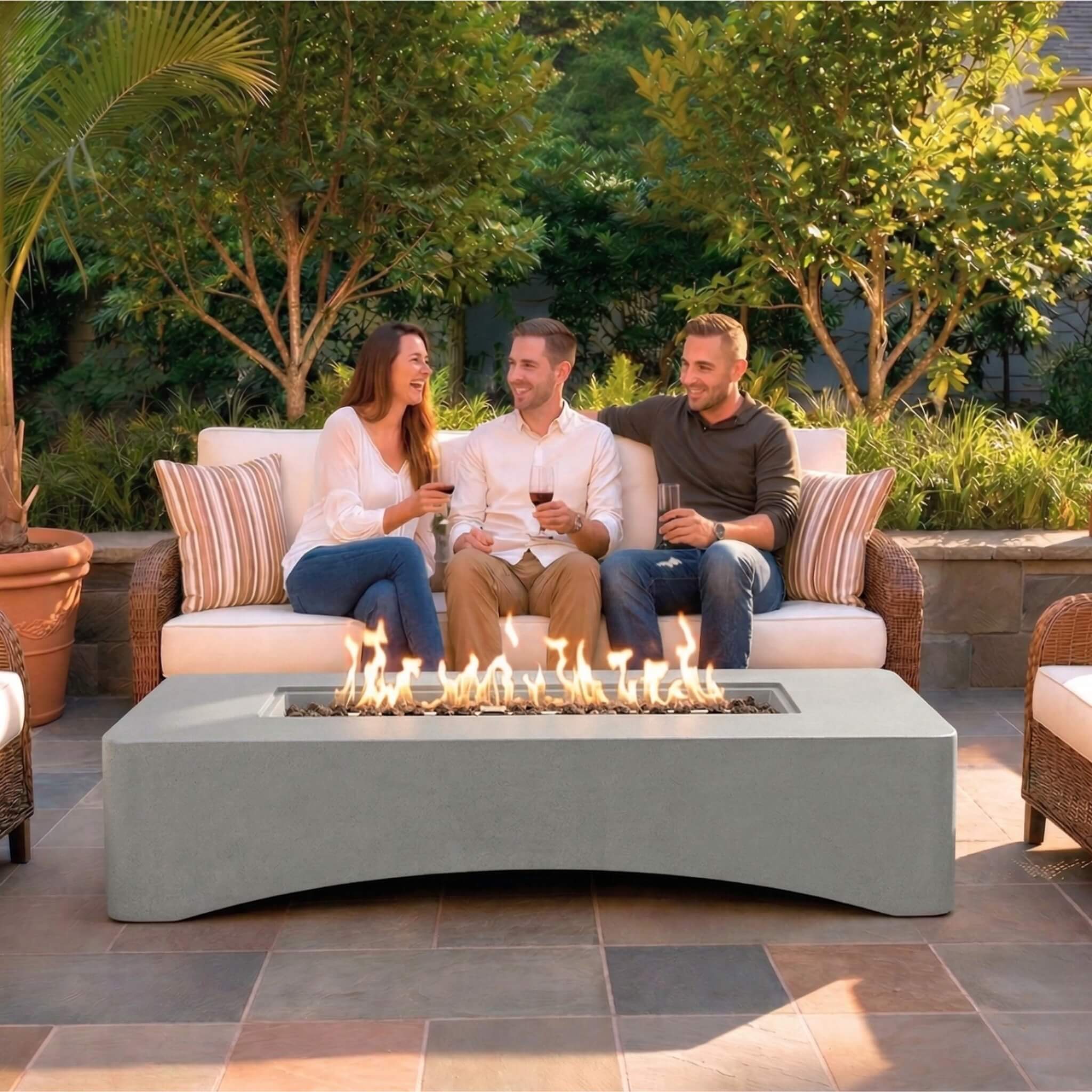 Alora 56-Inch 50K BTU Outdoor Modern Propane Fire Pit Table (SAK56830) – SAKSBY WHOLESALE, view 9