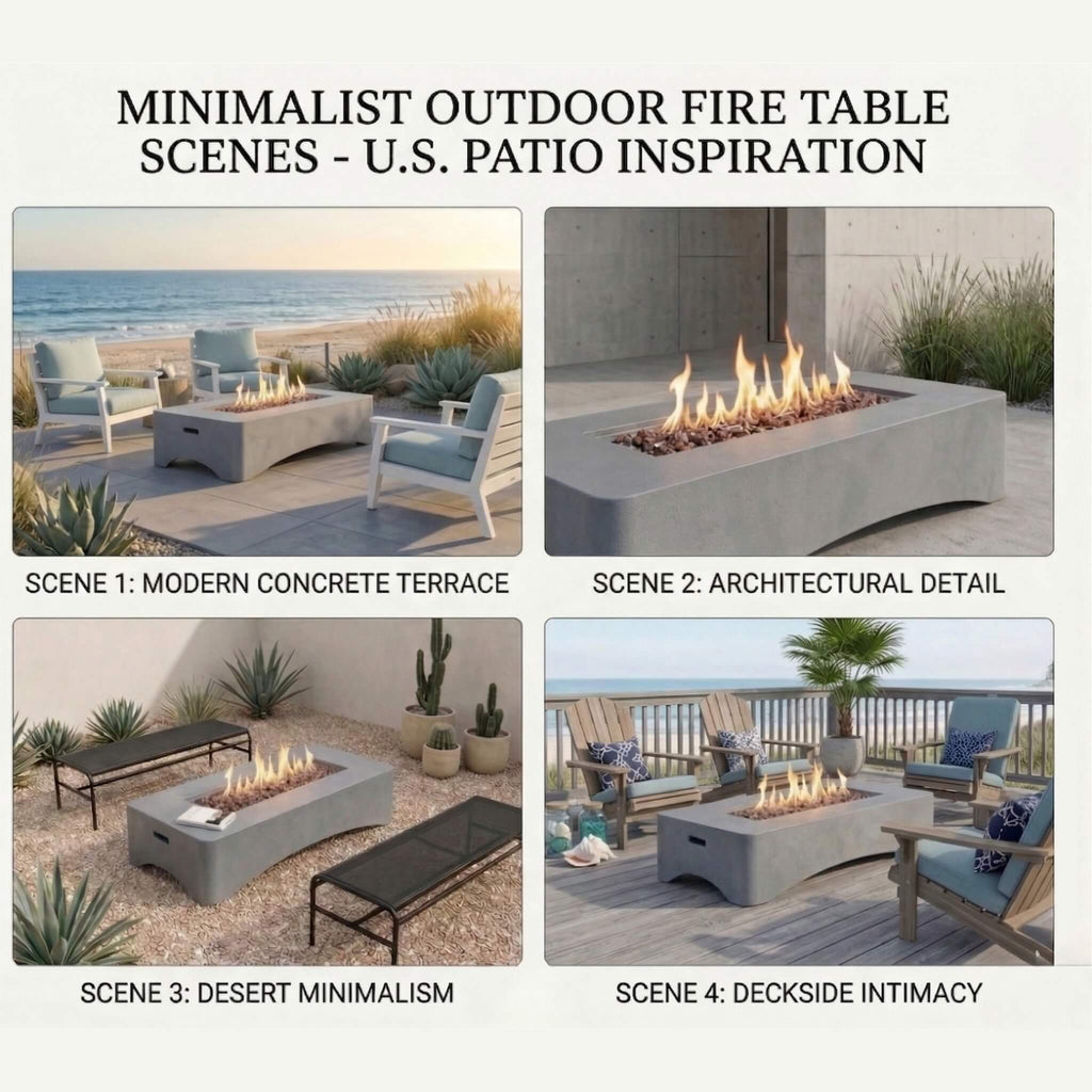 Alora 56-Inch 50K BTU Outdoor Modern Propane Fire Pit Table (SAK56830) – SAKSBY WHOLESALE, view 4