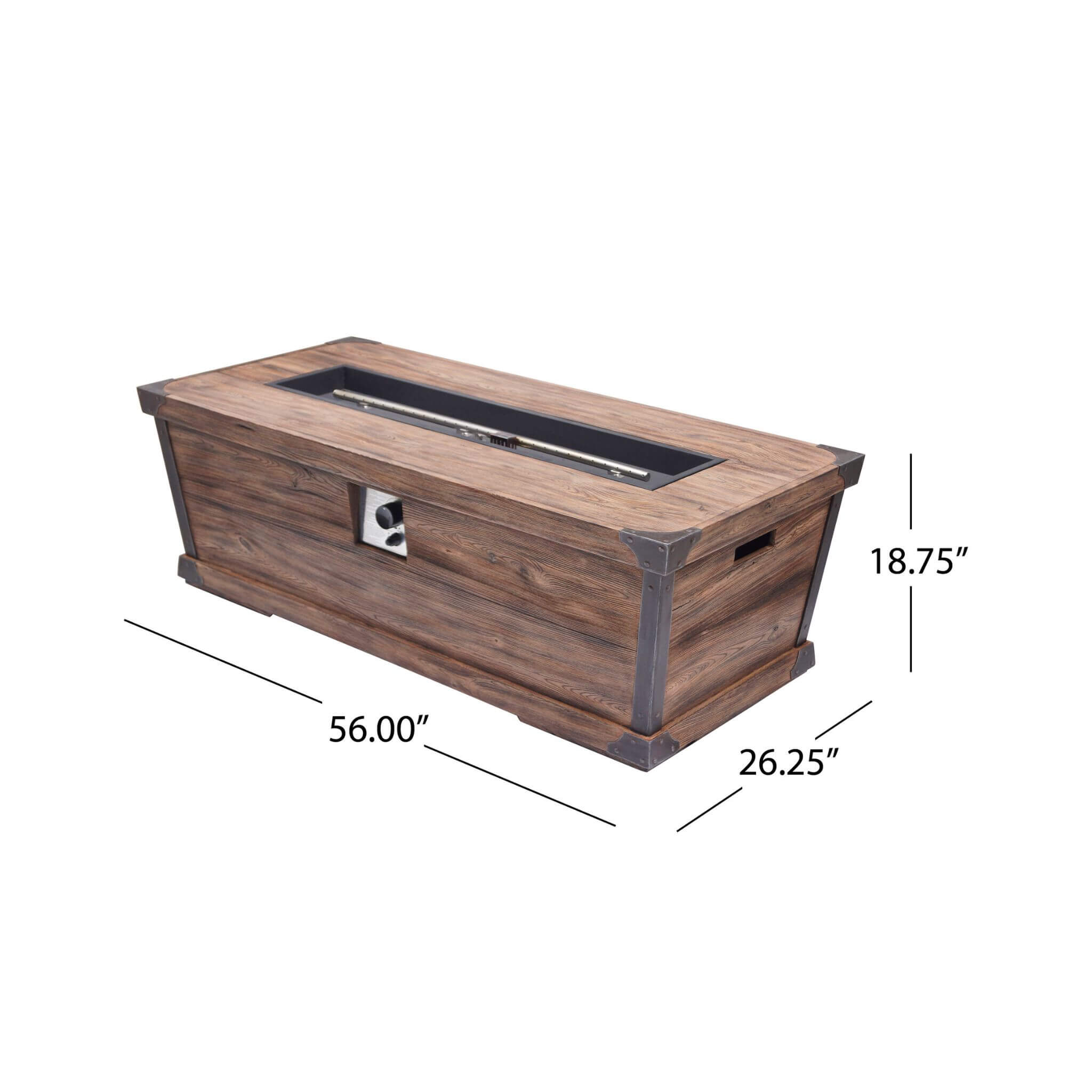 Alora 56-Inch Outdoor 50K BTU Wood Pattern Rectangle Gas Burning Fire Pit (SAK43681) – SAKSBY WHOLESALE, view 5