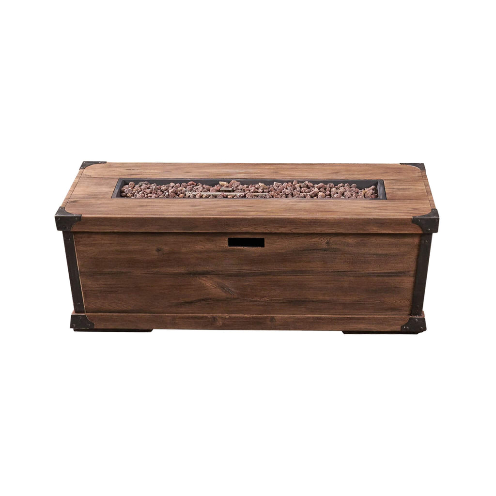 Alora 56-Inch Outdoor 50K BTU Wood Pattern Rectangle Gas Burning Fire Pit (SAK43681) – SAKSBY WHOLESALE, view 3