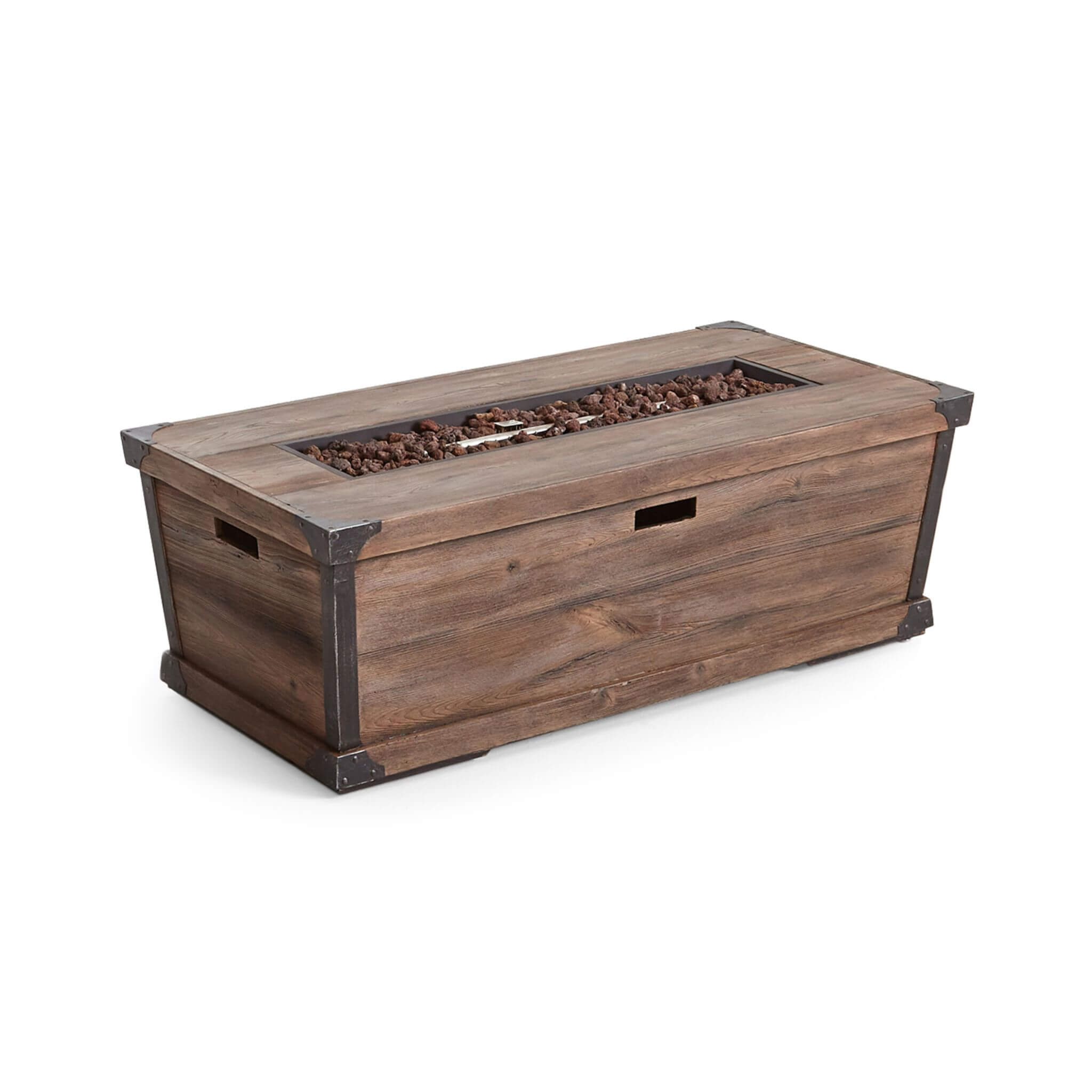 Alora 56-Inch Outdoor 50K BTU Wood Pattern Rectangle Gas Burning Fire Pit (SAK43681) – SAKSBY WHOLESALE, view 12