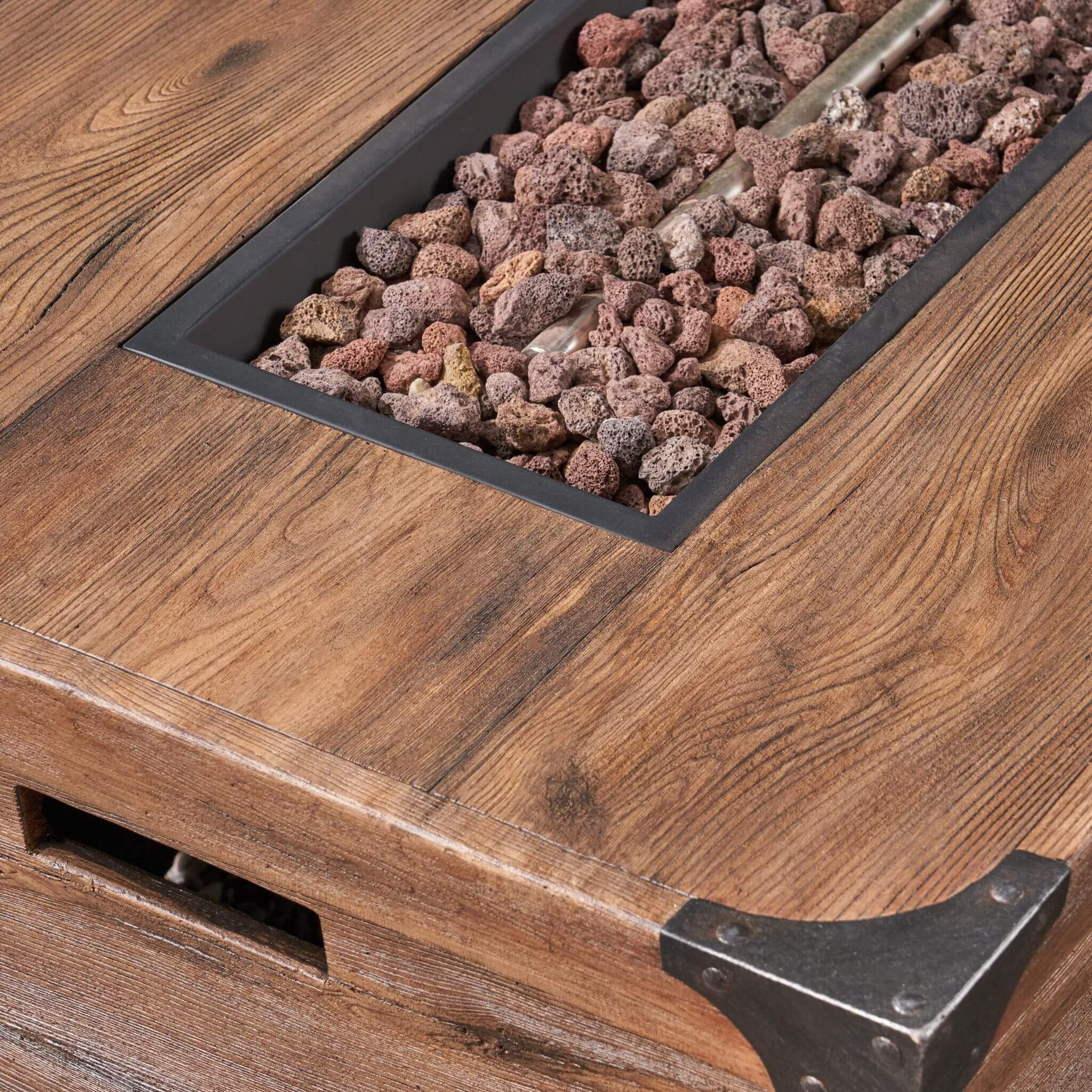 Alora 56-Inch Outdoor 50K BTU Wood Pattern Rectangle Gas Burning Fire Pit (SAK43681) – SAKSBY WHOLESALE, view 17