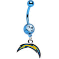BodyCandy Officially Licensed NFL San Diego Chargers Dangle Belly Ring — main product shot