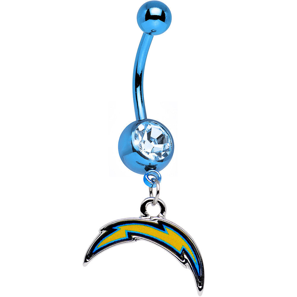 BodyCandy Officially Licensed NFL San Diego Chargers Dangle Belly Ring — main product shot