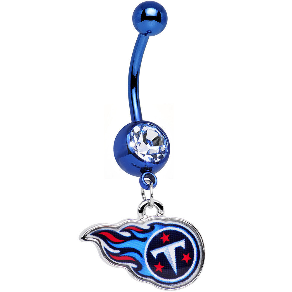 BodyCandy Officially Licensed NFL Tennessee Titans Dangle Belly Ring — main product shot