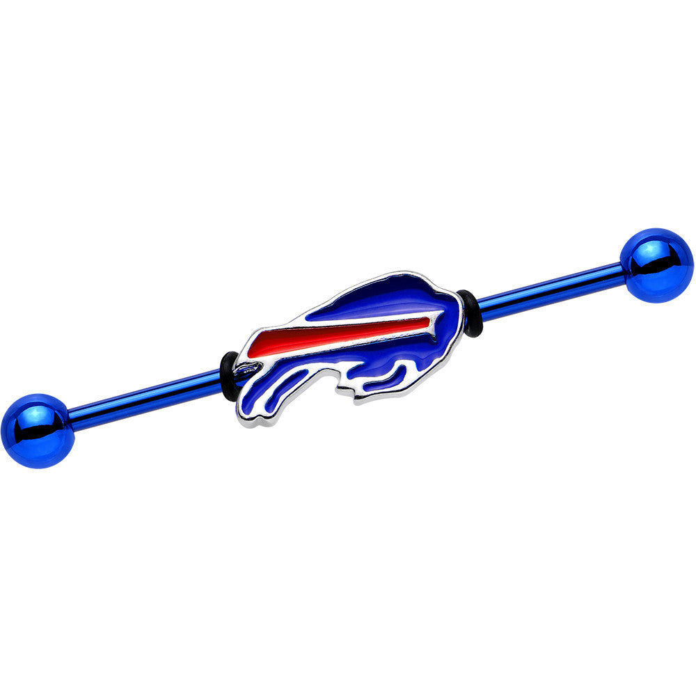 BodyCandy Officially Licensed Buffalo Bills Logo Industrial Barbell 38mm — main product shot
