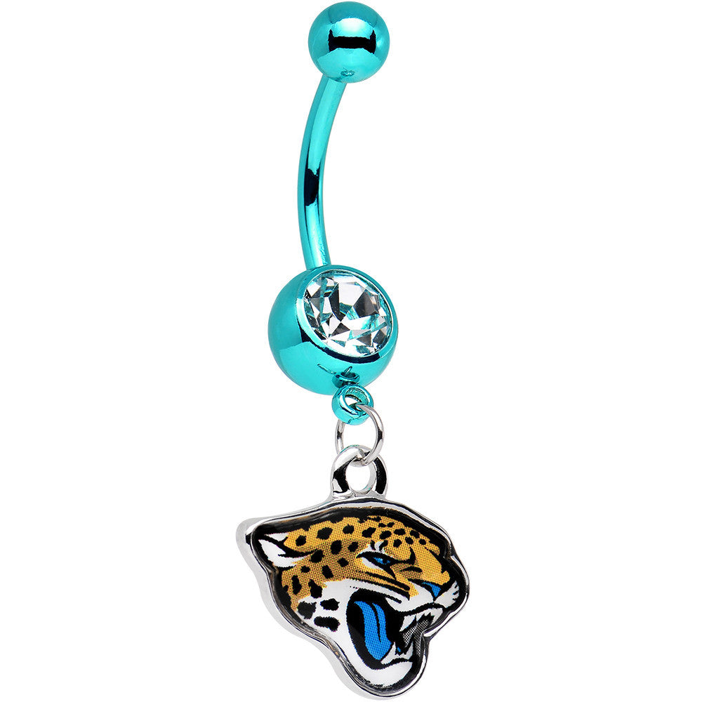 BodyCandy Officially Licensed NFL Jacksonville Jaguars Dangle Belly Ring — main product shot
