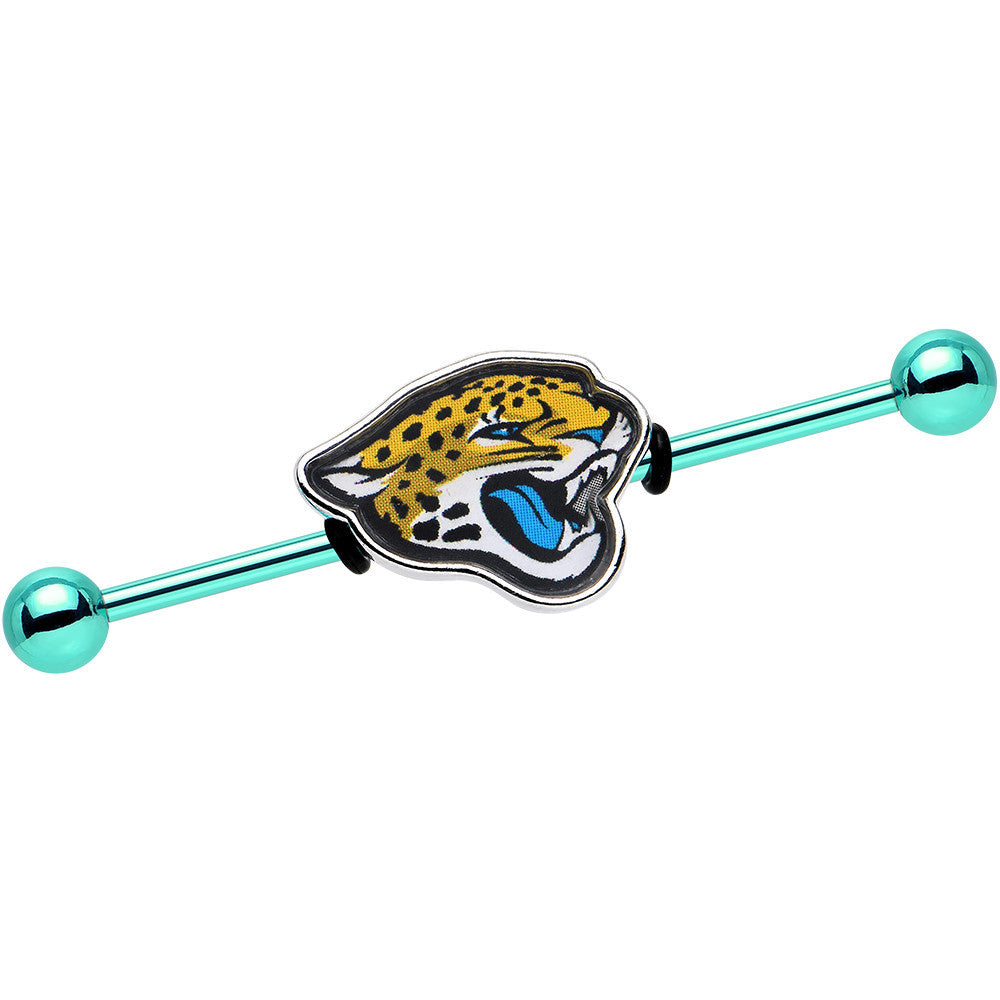 BodyCandy Officially Licensed Jacksonville Jaguars Logo Industrial Barbell 38mm — main product shot