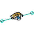 BodyCandy Officially Licensed Jacksonville Jaguars Logo Industrial Barbell 38mm — main product shot