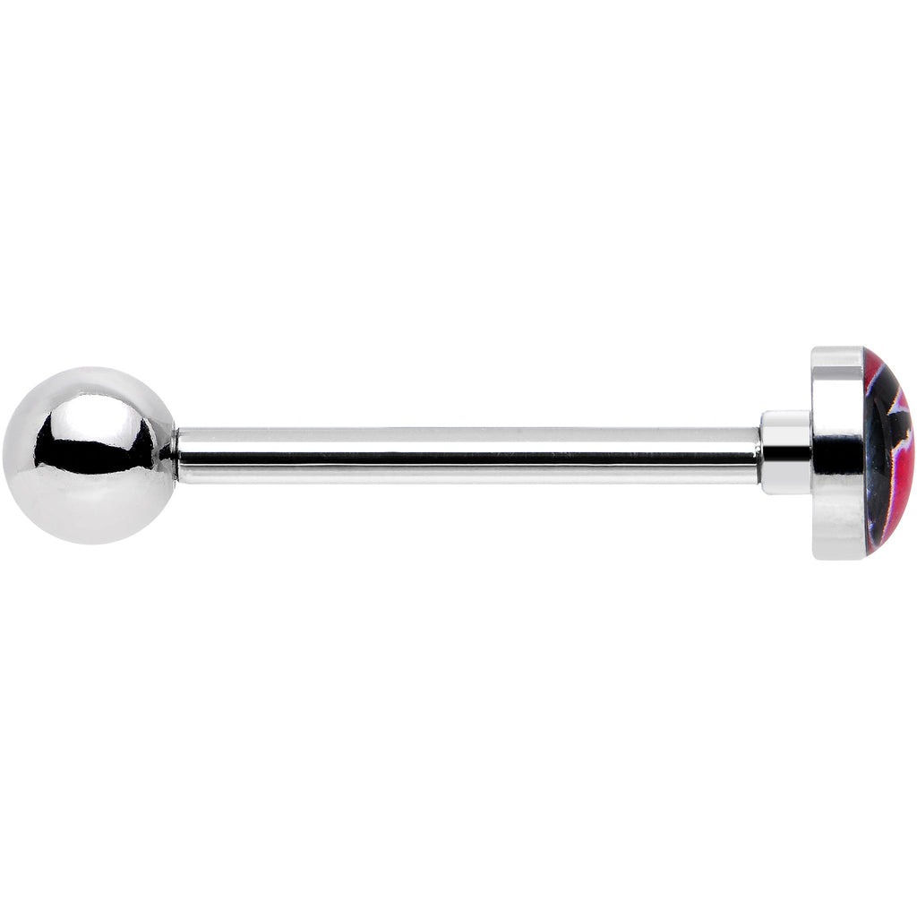 BodyCandy Officially Licensed Atlanta Falcons Barbell Tongue Ring — detail close-up