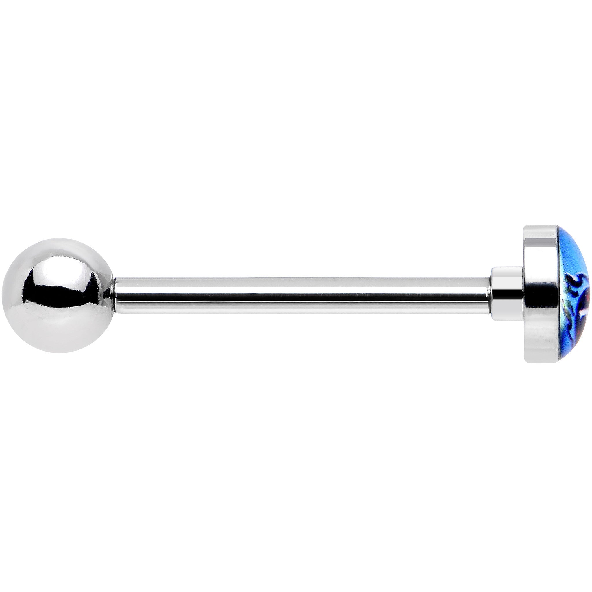 BodyCandy Officially Licensed Tennessee Titans Barbell Tongue Ring — detail close-up