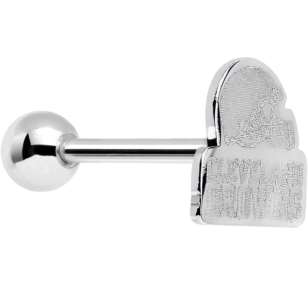 BodyCandy Officially Licensed Cleveland Browns Cut Out Barbell Tongue Ring — main product shot