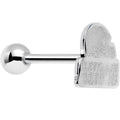 BodyCandy Officially Licensed Cleveland Browns Cut Out Barbell Tongue Ring — main product shot