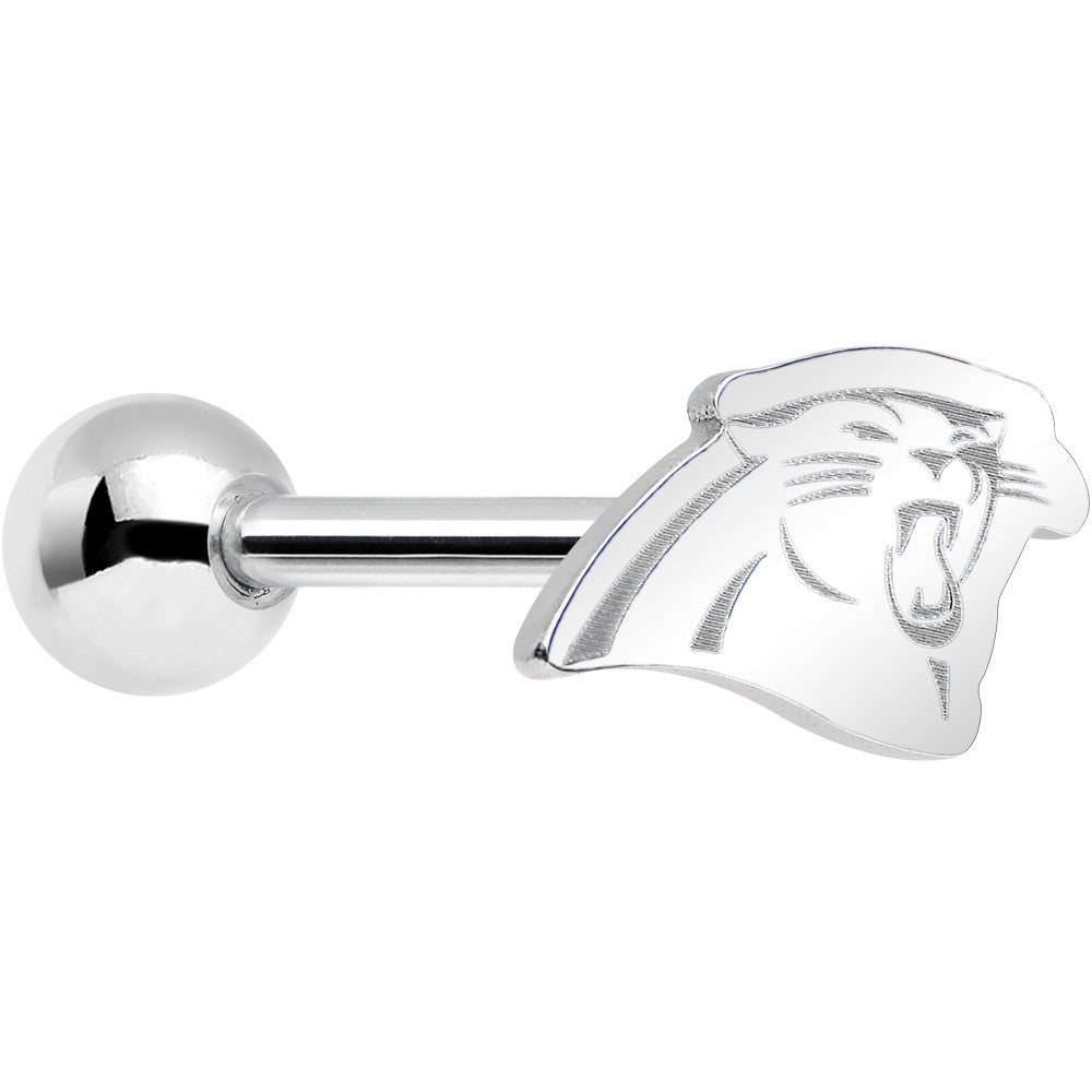 BodyCandy Officially Licensed Carolina Panthers Cut Out Barbell Tongue Ring — main product shot