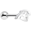 BodyCandy Officially Licensed Carolina Panthers Cut Out Barbell Tongue Ring — main product shot