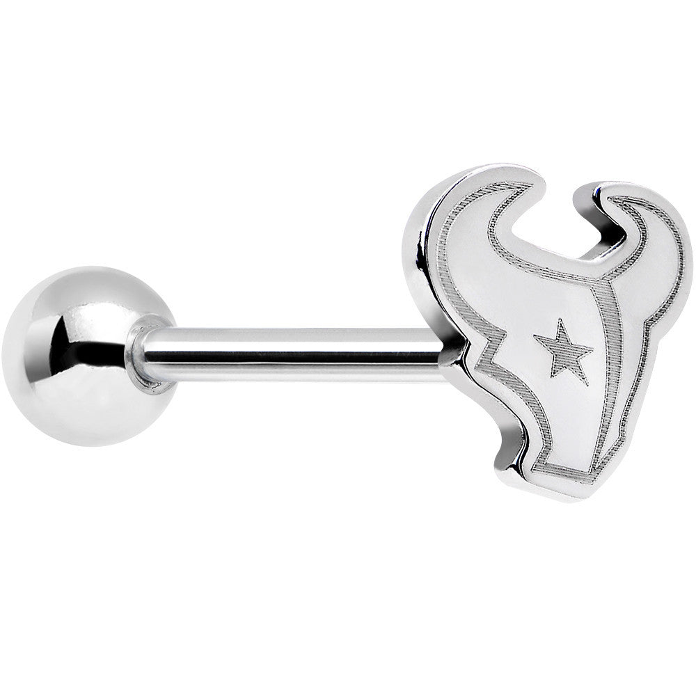 BodyCandy Officially Licensed Houston Texans Cut Out Barbell Tongue Ring — main product shot