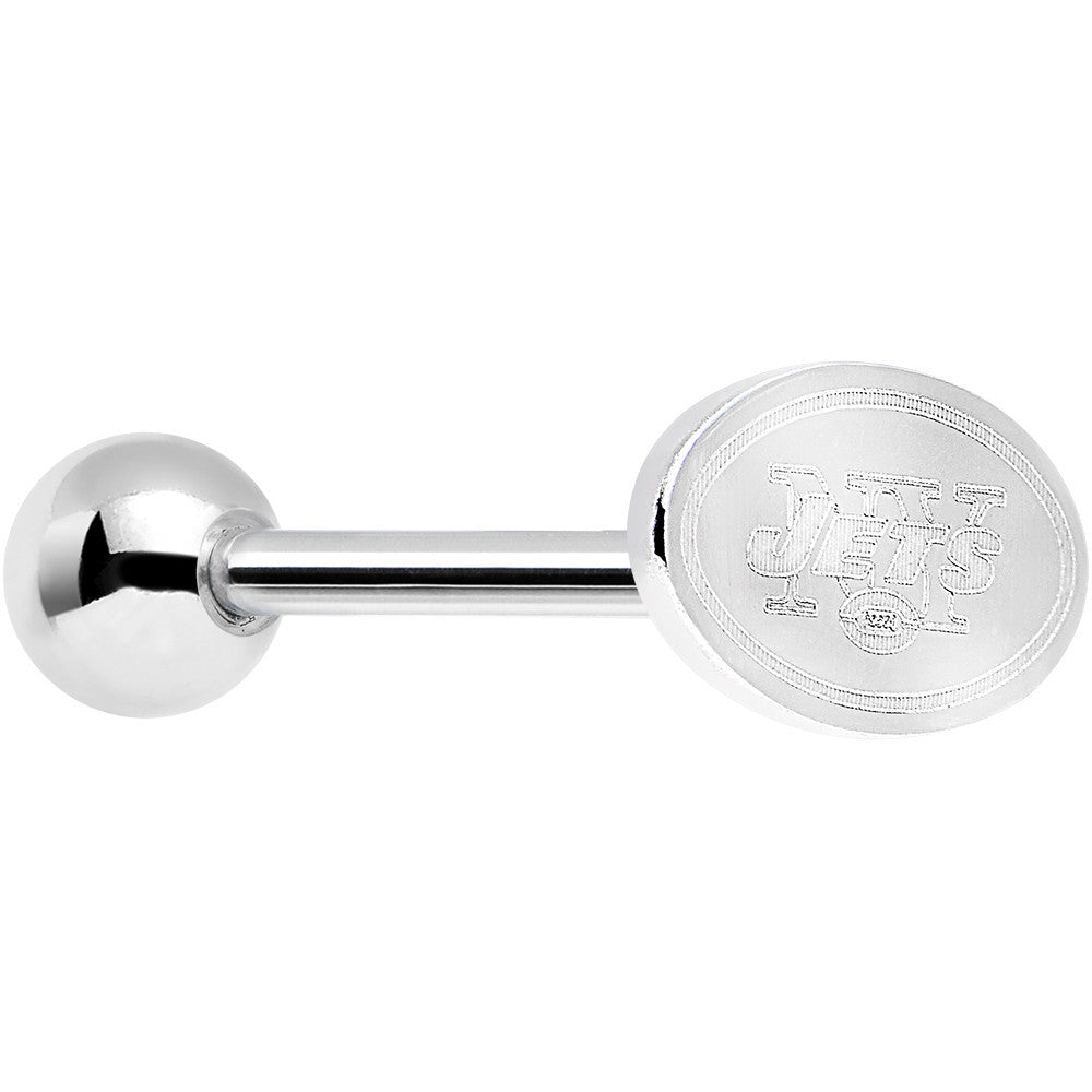BodyCandy Officially Licensed New York Jets Cut Out Barbell Tongue Ring — main product shot