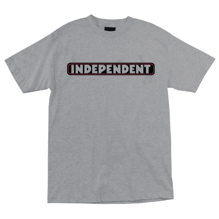 Independent Bar Logo Short Sleeve Mens T-Shirt - Hthr Grey by Skates USA