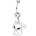 BodyCandy Clear Gem Kitten Dangle Belly Ring — main product shot