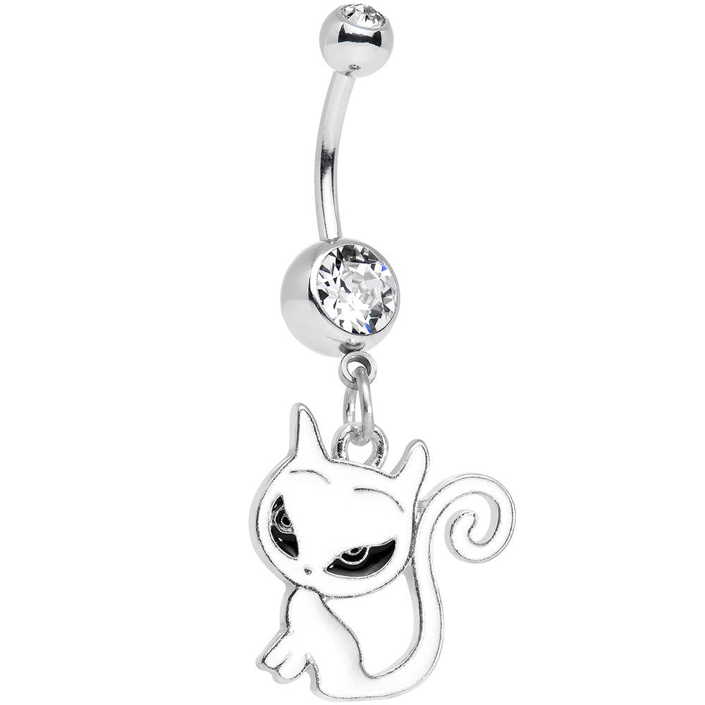 BodyCandy Clear Gem Kitten Dangle Belly Ring — main product shot