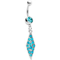 BodyCandy Aqua Paved Icicle Dangle Belly Ring — main product shot