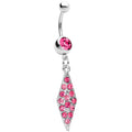 BodyCandy Pink Paved Icicle Dangle Belly Ring — main product shot
