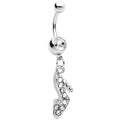 BodyCandy Clear Gem Paved High Heel Shoe Dangle Belly Ring — main product shot