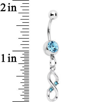 BodyCandy Aqua Gem Infinite Hope Dangle Belly Ring — detail close-up