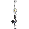BodyCandy Aurora Gem Black Flamingo Dangle Belly Ring — main product shot