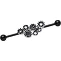 BodyCandy Black Plated Stainless Steel Steampunk Gears Industrial   Barbell 36mm — main product shot