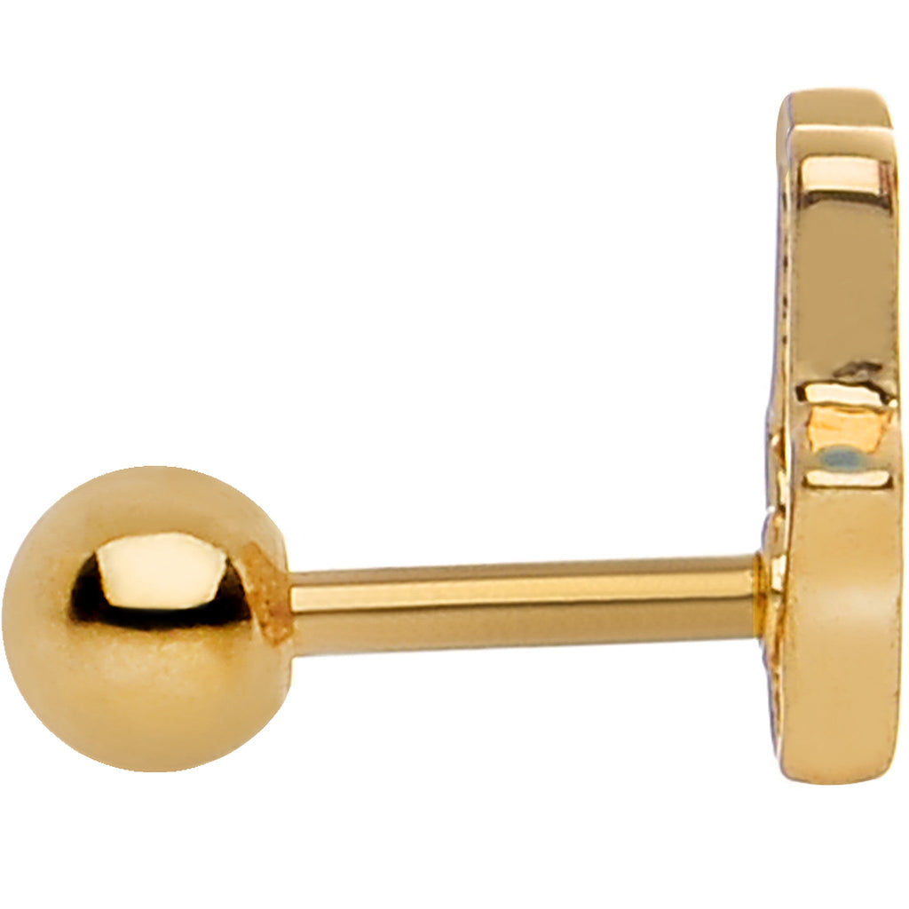 BodyCandy Gold Plated Stainless Steel All-Seeing Hamsa Tragus Cartilage Earring — detail close-up